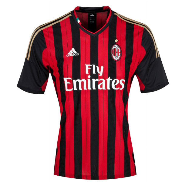 13-14 AC Milan Home #4 Muntari Soccer Jersey Shirt - Click Image to Close